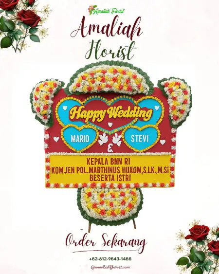 Papan Bunga Pernikahan Gendaran